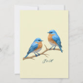 Ivoren pastel houdt van vogels Romantische Bluebir Bedankkaart (Achterkant)