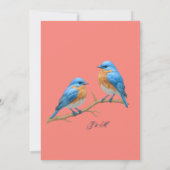 Ivoren pastel houdt van vogels Romantische Bluebir Bedankkaart (Achterkant)