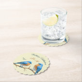 Ivoren pastel houdt van vogels Romantische Bluebir Kartonnen Onderzetters (Insitu)