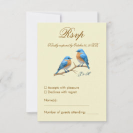 Ivoren pastel houdt van vogels Romantische Bluebir RSVP Kaartje