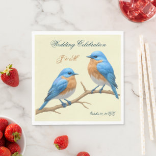 Ivoren pastel houdt van vogels Romantische Bluebir Servet