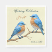 Ivoren pastel houdt van vogels Romantische Bluebir Servet (Voorkant)