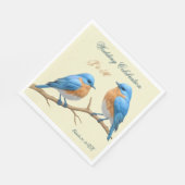 Ivoren pastel houdt van vogels Romantische Bluebir Servet (Hoek)