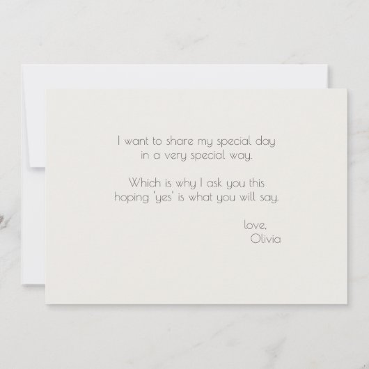 Ivoren pioenroos bloem zal je mijn matron van eer  kaart (Achterkant)