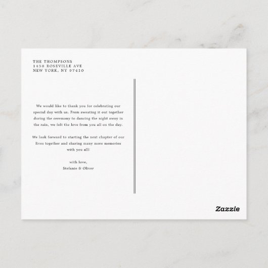 Ivoren pioenroos bloemen en Roos bruiloft Dank u Briefkaart (Achterkant)