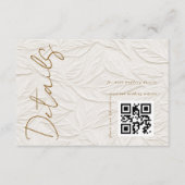 Ivoren QR-code Huwelijksdetails Informatiekaartje (Voorkant)
