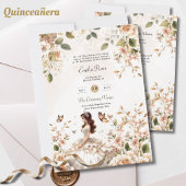 Ivoren Quinceanera-jurk Bloemvlinders Elegant Kaart