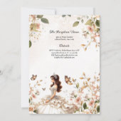 Ivoren Quinceanera-jurk Bloemvlinders Elegant Kaart (Achterkant)