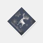 Ivoren Rendier Kerstfeest | Blauw Servet (Hoek)