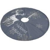 Ivoren Rendier Kerstmis | Blauwe Kerstmis Fleece Kerstboom Rok (Gekanteld)