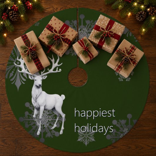 Ivoren Rendier Kerstmis | Groene Kerst Fleece Kerstboom Rok