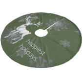 Ivoren Rendier Kerstmis | Groene Kerst Fleece Kerstboom Rok (Gekanteld)