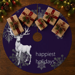 Ivoren Rendier Kerstmis   Paarse Kerstmis Fleece Kerstboom Rok