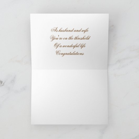 Ivoren Rozen bruiloft Kaart (Binnen)