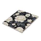 ivoren Rozen en pioenen Tegeltje (Zijkant)