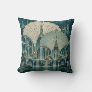 Ivoren Schelp Paleis Turquoise Oceaan Fantasie Kussen