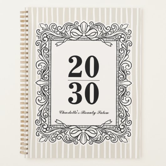 Ivoren Sierlijke Boog Frame Jaar Planner (Voorkant)