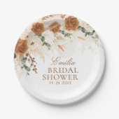 Ivoren Terracotta Calla Lelie Bruidsdouche Papieren Bordje (Voorkant)