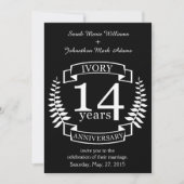 Ivoren trouwjubileum 14 jaar kaart (Voorkant)