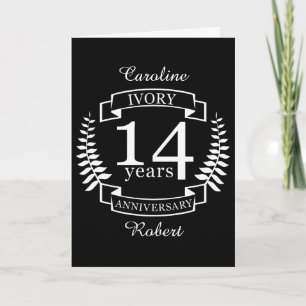Ivoren trouwjubileum 14 jaar kaart