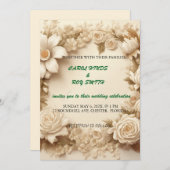 Ivoren trouwkaart feestdagenkaart (Voorkant / Achterkant)