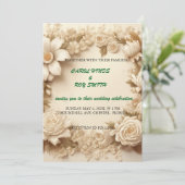 Ivoren trouwkaart feestdagenkaart (Staand voorkant)