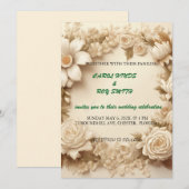 Ivoren trouwuitnodiging feestdagenkaart (Voorkant / Achterkant)