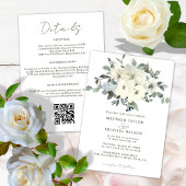 Ivoren Waterverf Bloemen Alles in één bruiloft Kaart