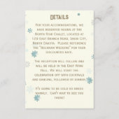 Ivoren Winter Wonderland Sneeuwvlok Bruiloft Detai Informatiekaartje (Voorkant)