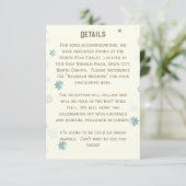 Ivoren Winter Wonderland Sneeuwvlok Bruiloft Detai Informatiekaartje (Staand voorkant)