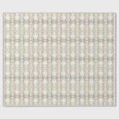 Ivoren Witte Bloem Gouden Bladeren Inpakpapier (Vlak)