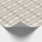 Ivoren Witte Bloem Gouden Bladeren Inpakpapier (Hoek)