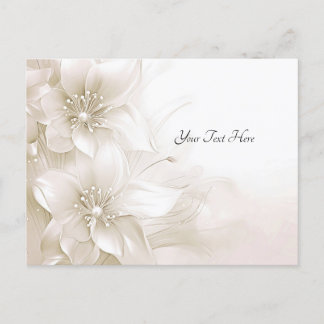 Ivoren Witte Bloemen Ansichtkaart Briefkaart