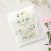 Ivoren witte bloemen bruiloft bedankzakje (Gezegeld)