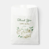 Ivoren witte bloemen bruiloft bedankzakje (Voorkant)
