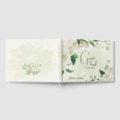Ivoren witte bloemen bruiloft gastenboek (Volledig)