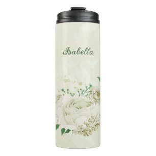Ivoren witte bloemen bruiloft thermosbeker