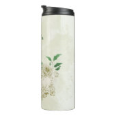 Ivoren witte bloemen bruiloft thermosbeker (Geroteerd rechts)