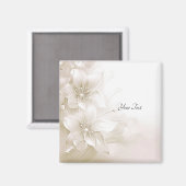 Ivoren Witte Bloemen Magneet (Voorkant / Achterkant)