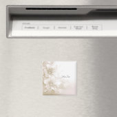 Ivoren Witte Bloemen Magneet (Insitu (Vaatwasser))