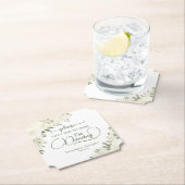 Ivoren witte bloemen neem niet mijn Drink bruiloft Kartonnen Onderzetters (Insitu)