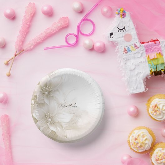 Ivoren Witte Bloemen Papieren Kommen (Feest)