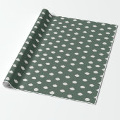 Ivoren wolken op donkergroen cadeaupapier (Uitgerold)