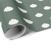 Ivoren wolken op donkergroen cadeaupapier (Rol Hoek)