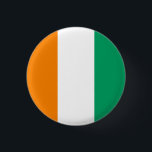 Ivoriaanse vlag, vlag van Ivoorkust Ronde Button 3,2 Cm<br><div class="desc">Ivoriaanse vlag,  vlag van Ivoorkust button/badge van World Flags United.</div>