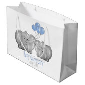 Ivory 14e bruiloft olifantenpaar groot cadeauzakje (Achterkant Gekanteld)