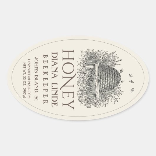 Ivory 32 oz Queenline Honey Label ( Skep) (Voorkant)
