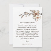 Ivory 3D Magnolia Flower Bedankkaart (Achterkant)