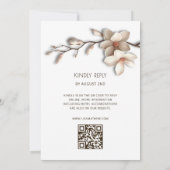 Ivory 3D Magnolia Flower Casual Wedding Kaart (Achterkant)