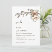 Ivory 3D Magnolia Flower Casual Wedding Kaart (Staand voorkant)
